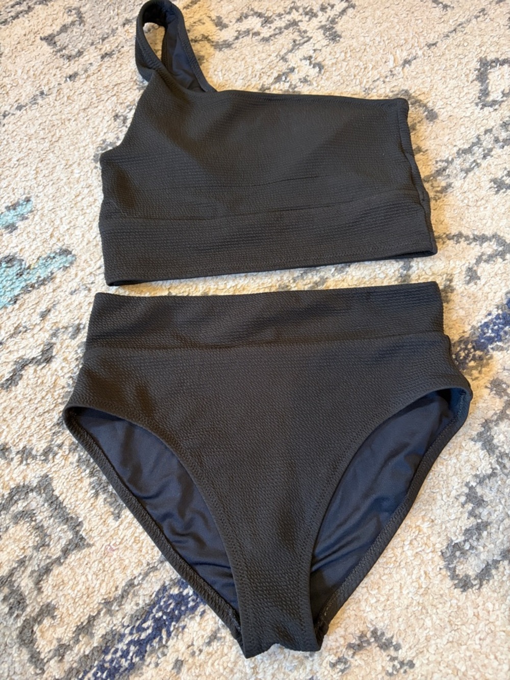 Old Navy One-Shoulder Black High-Waist Women’s bikini Swim Set size S
